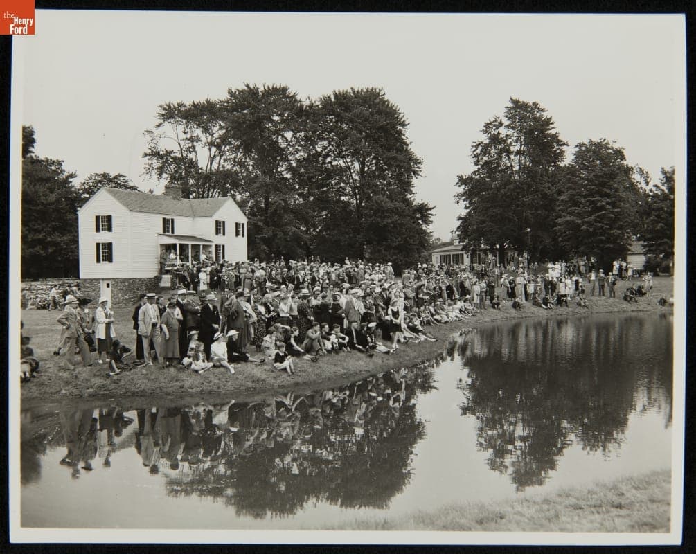 Audience Gathered for Ackley Covered Bridge Dedication in Greenfield Village, July 2, 1938
