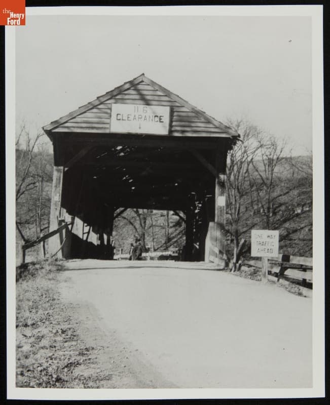 Documentary Photograph of Ackley Covered Bridge at West Finley, Pennsylvania, before Relocation to Greenfield Village, 1937