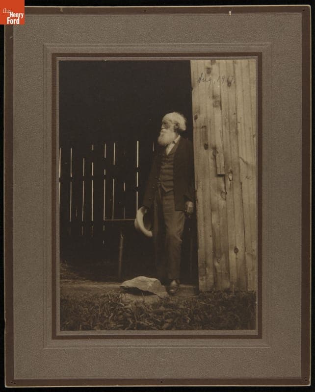 John Burroughs at His Hay-Barn Study near Woodchuck Lodge, 1917