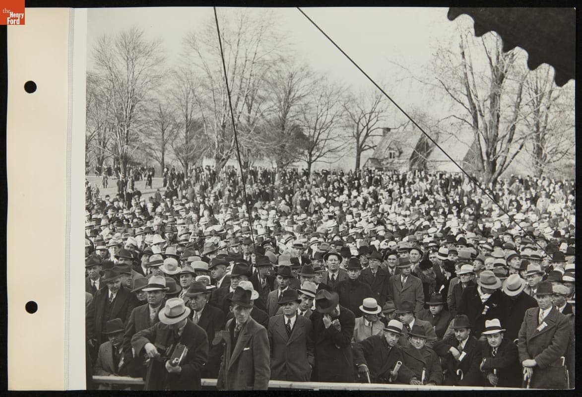 Ford Dealers in Greenfield Village for the Presentation of Farris Windmill to Henry Ford, November 6, 1936