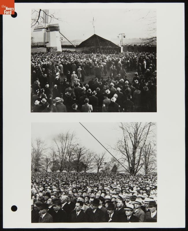 Ford Dealers in Greenfield Village for the Presentation of Farris Windmill to Henry Ford, November 6, 1936
