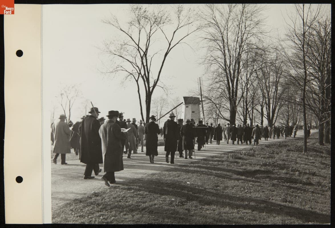 Ford Dealers in Greenfield Village for the Presentation of Farris Windmill to Henry Ford, November 6, 1936