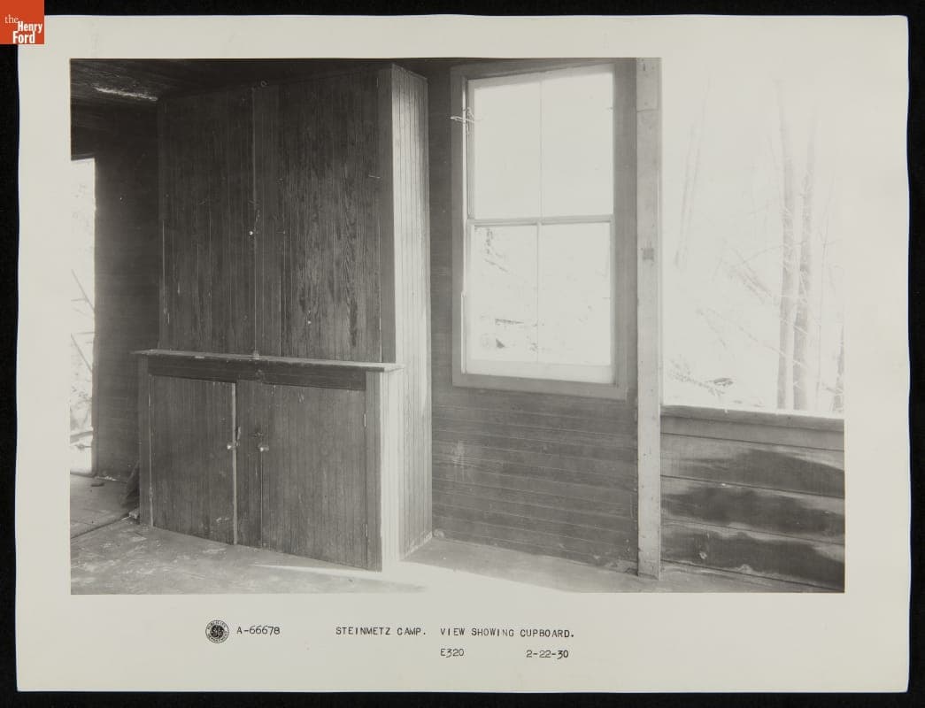 Interior of the Charles Steinmetz Cabin at its Original Site on the Mohawk River, Schenectady, New York, February 22, 1930