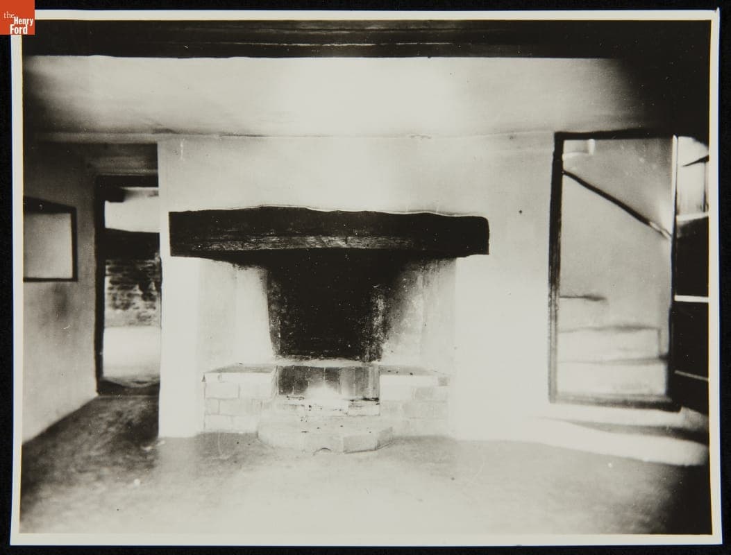 Main Fireplace inside Cotswold Cottage at its Original Site, Chedworth, Gloucestershire, England, 1929-1930