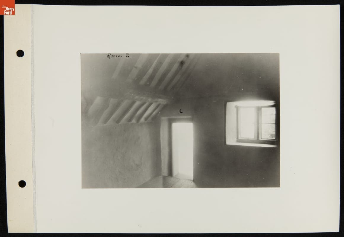 Upstairs Room and Slanted Roof inside Cotswold Cottage at its Original Site, Chedworth, Gloucestershire, England, 1929-1930