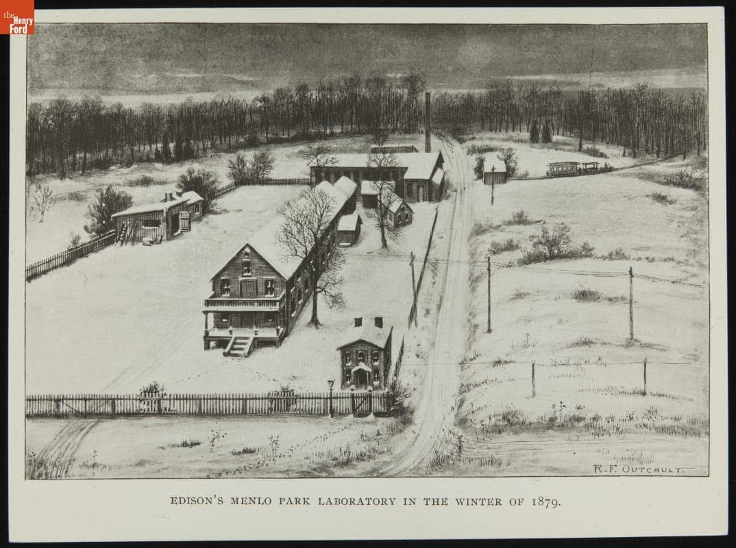 Illustration, "Edison's Menlo Park Laboratory in the Winter of 1879"