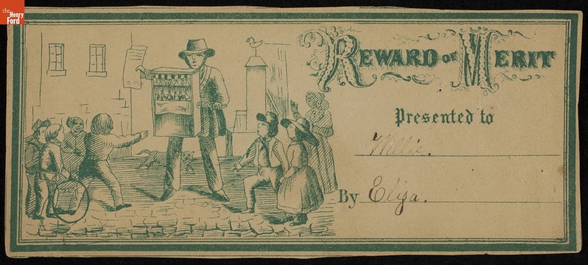 School Reward of Merit Given to Willie Eastman, 1840-1880