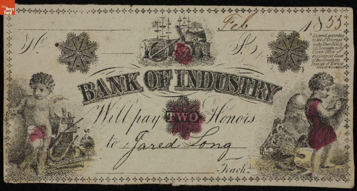 School Reward of Merit Given to Jared Long, 1853