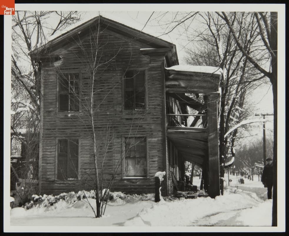 Exterior of Eagle Tavern at its Original Site, Clinton, Michigan, circa 1925