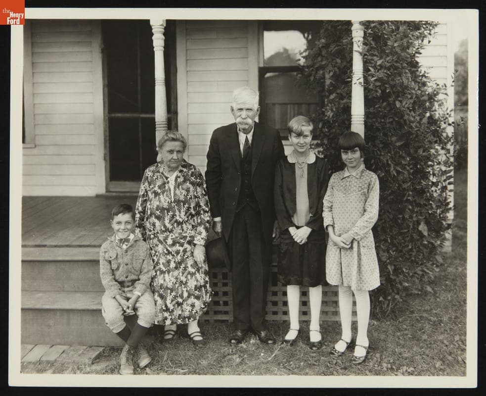 Mr. and Mrs. Elijah Watkins and Grandchildren, Lincoln, Illinois, 1929