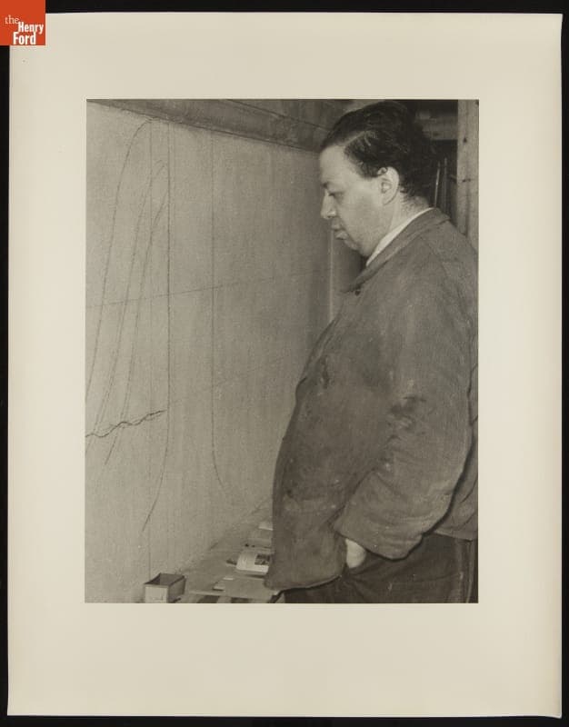 Diego Rivera Working on the "Detroit Industry" Fresco Cycle at Detroit Institute of Arts, 1932