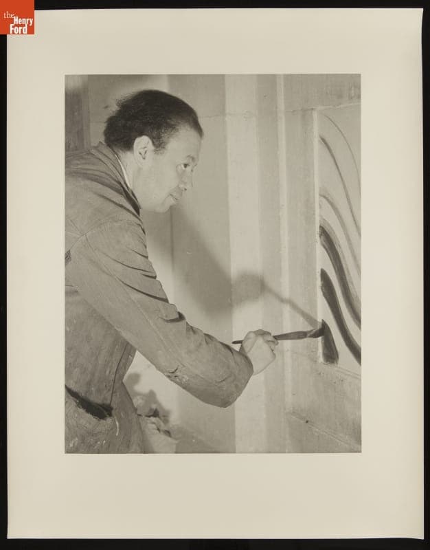 Diego Rivera Working on the "Detroit Industry" Fresco Cycle at Detroit Institute of Arts, 1932