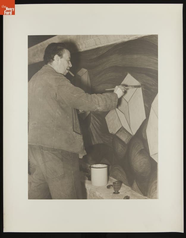 Diego Rivera Working on the "Detroit Industry" Fresco Cycle at Detroit Institute of Arts, 1932
