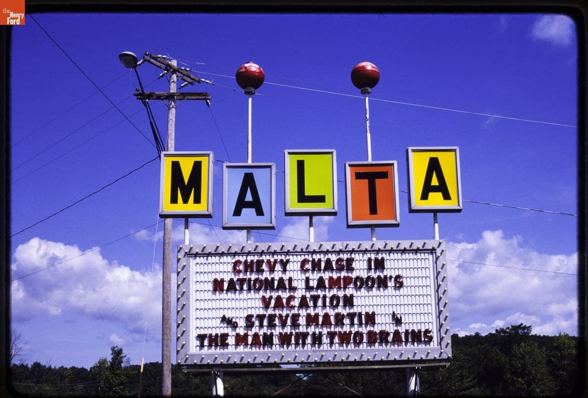 Malta Drive-In Theater Sign, Malta, New York, 1983