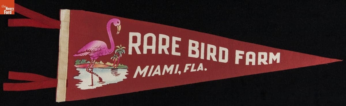 Pennant, "Rare Bird Farm, Miami, Fla.," 1940-1960