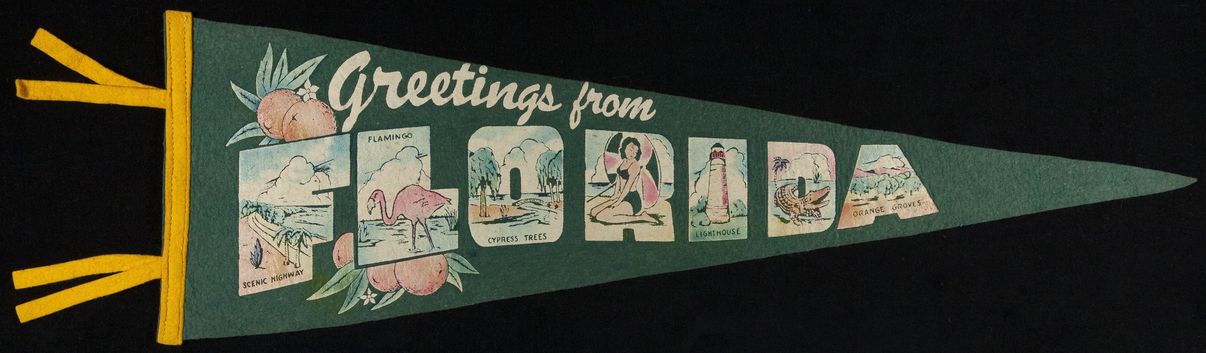 Pennant, "Greetings from Florida," 1940-1965