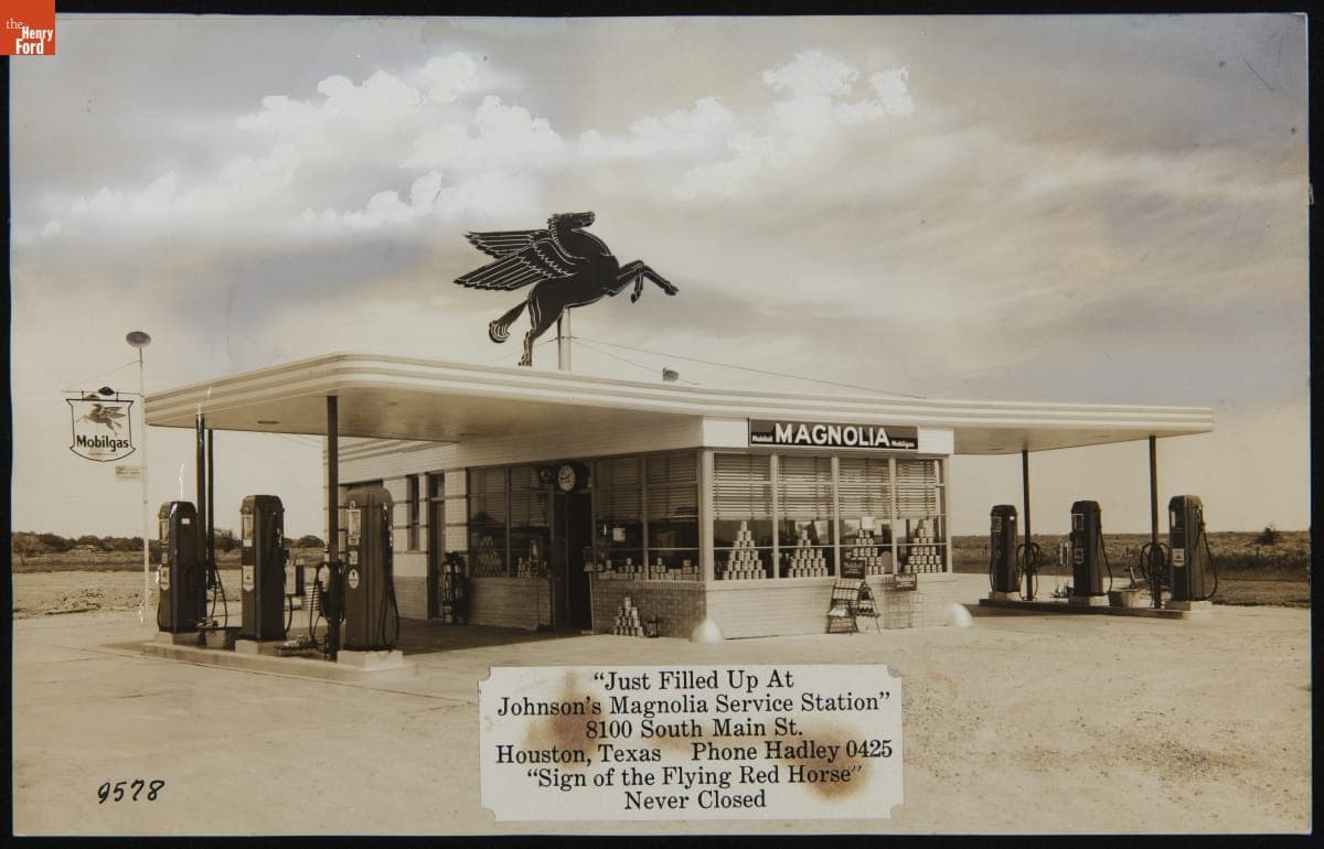 Johnson's Magnolia Service Station, Houston, Texas, circa 1947