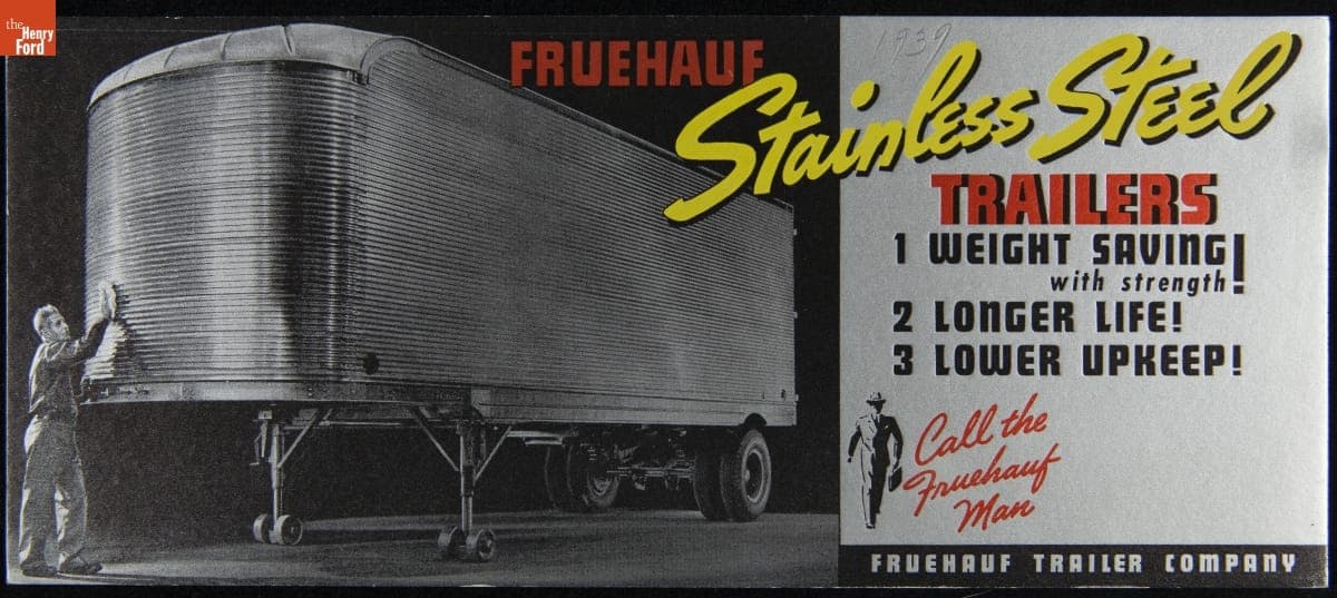 Fruehauf Trailer Co. Advertising Blotter, "Fruehauf Stainless Steel Trailers," 1931-1941