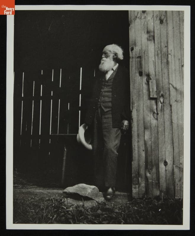 John Burroughs at His Hay-Barn Study near Woodchuck Lodge, 1917