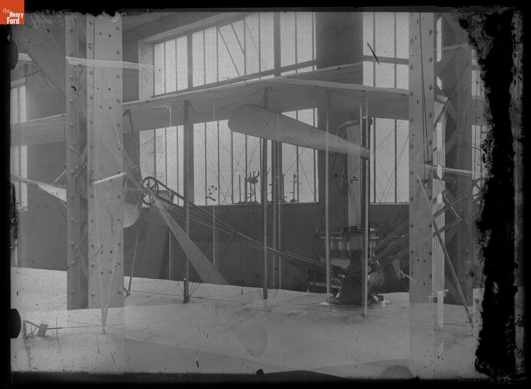 Wright Flyer inside Bollee Automobile Factory, Le Mans, France, 1908