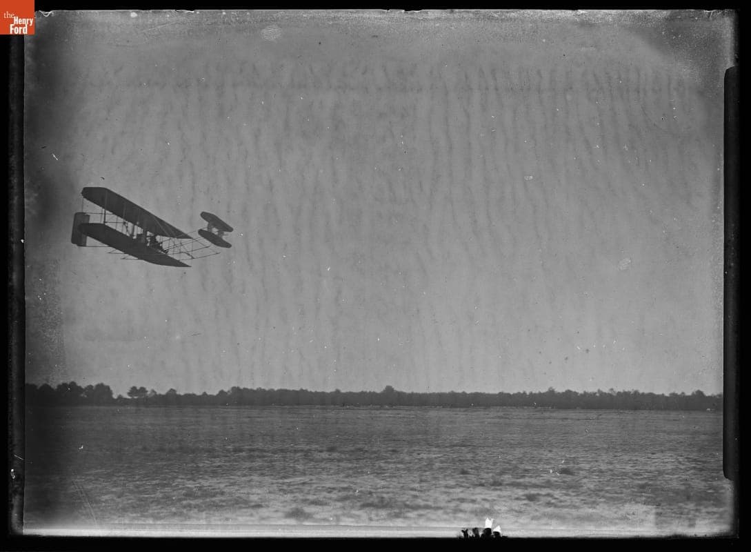 Wilbur Wright Piloting the Wright Flyer, France, 1908-1909