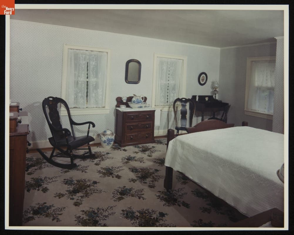Bedroom with Original Firestone Family Furniture in the Firestone Farmhouse, Columbiana County, Ohio, 1965