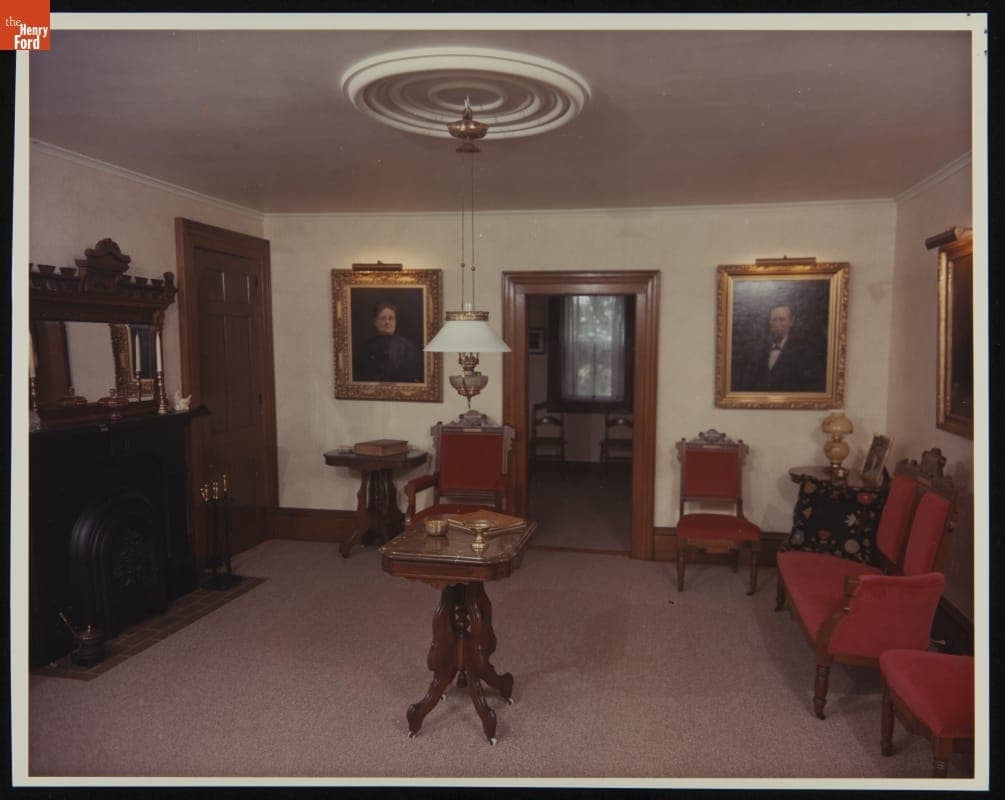 Parlor in Firestone Farm at its Original Site, Columbiana County, Ohio, 1965