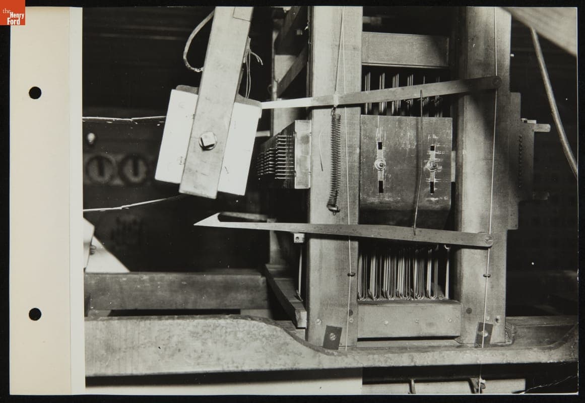 Textile-Working Equipment inside Plymouth Carding Mill (now Gunsolly Carding Mill), Greenfield Village, 1940