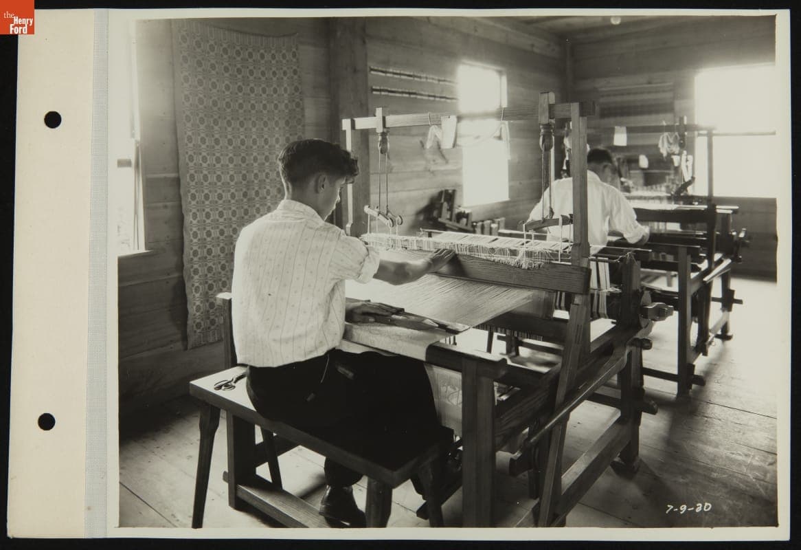 Interior of Gunsolly Carding Mill in Greenfield Village, July 10, 1930