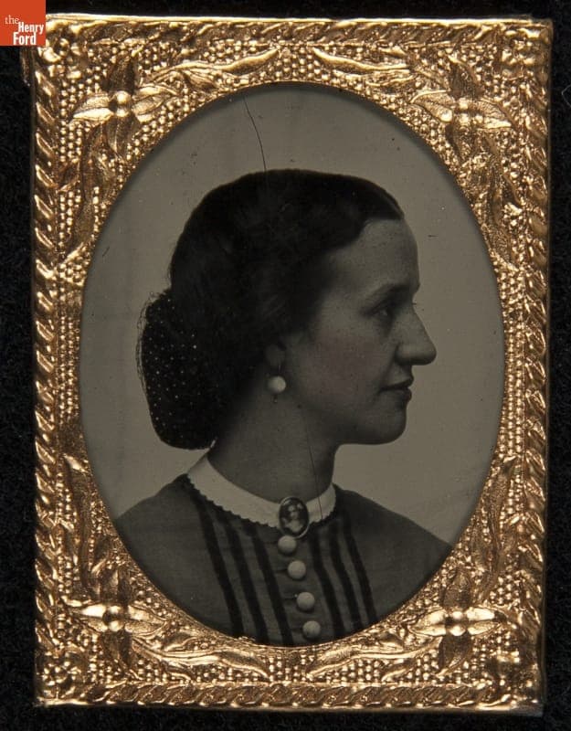 Portrait of a Woman Wearing a Cameo, circa 1870