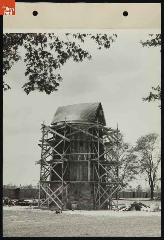 Farris Windmill being Constructed in Greenfield Village