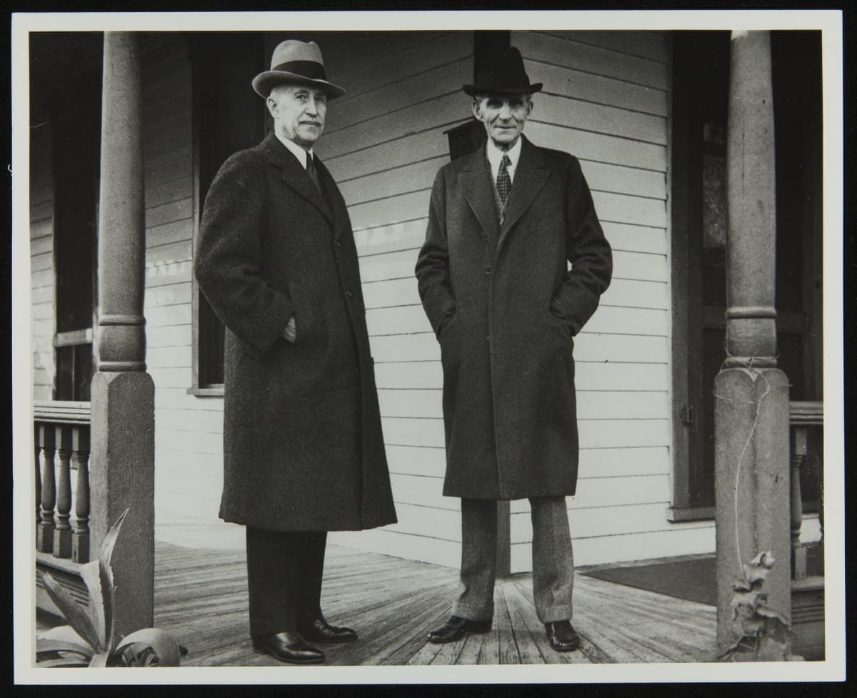 Orville Wright and Henry Ford on the Porch of Wright Home, Dayton, Ohio, 1936