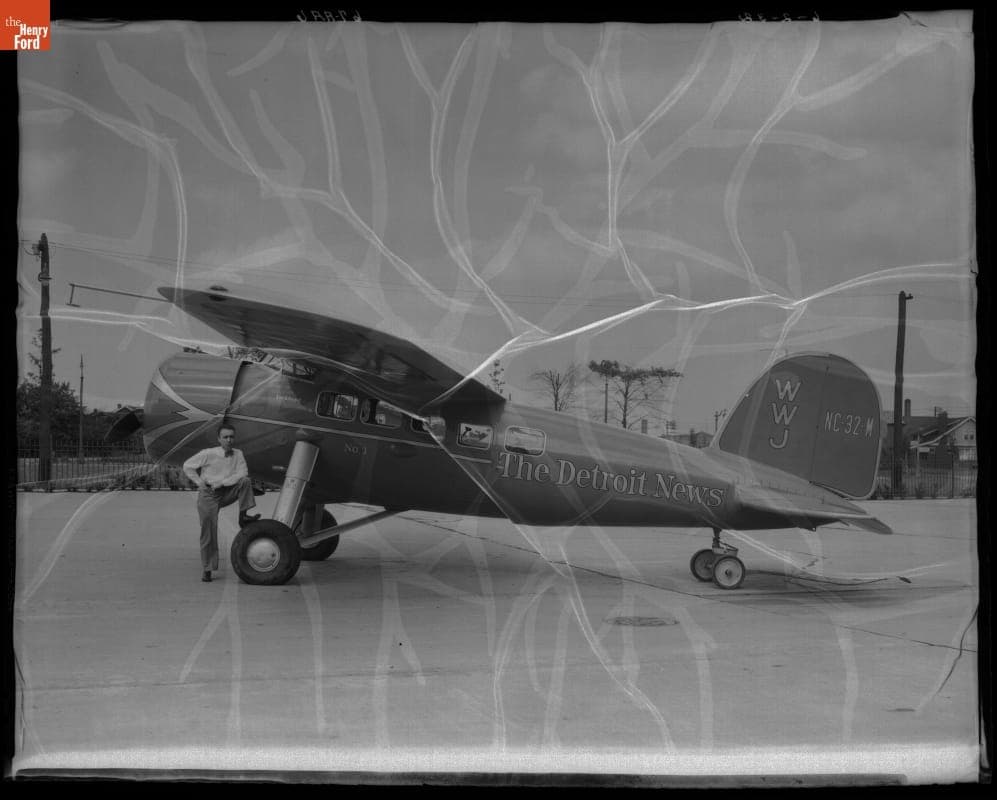 Detroit News--Airplane--Lockheed Vega--Side View of Plane--Item1