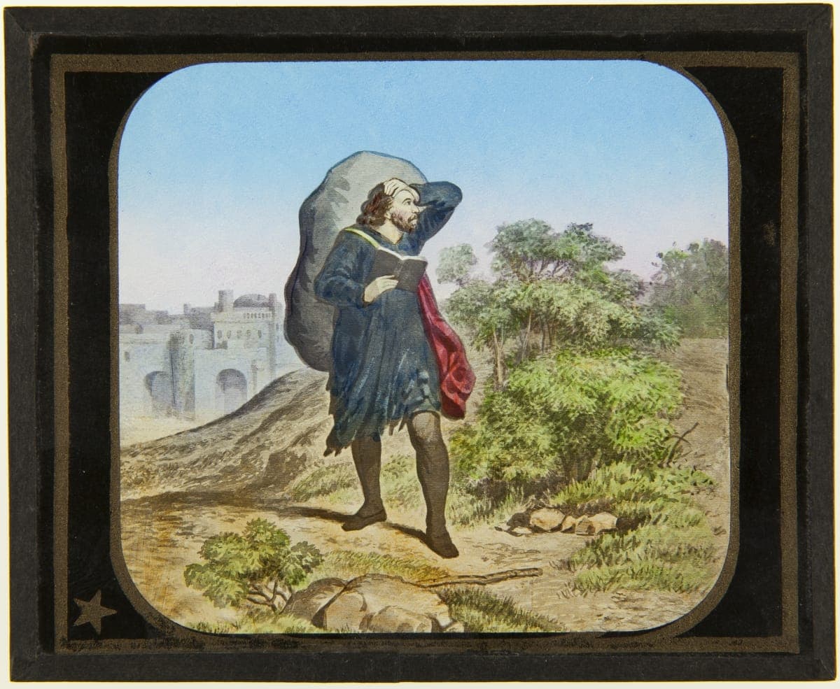 Lantern Slide, "Pilgrim's Progress, Pilgrim and His Burden," 1896-1897