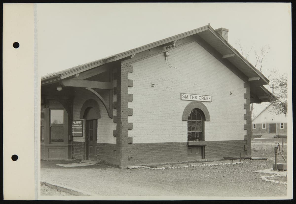 Exterior of Smiths Creek Depot at its Original Site, Smiths Creek, Michigan, April 1929
