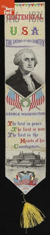 Stevengraph Bookmark, "The Father of Our Country," 1876