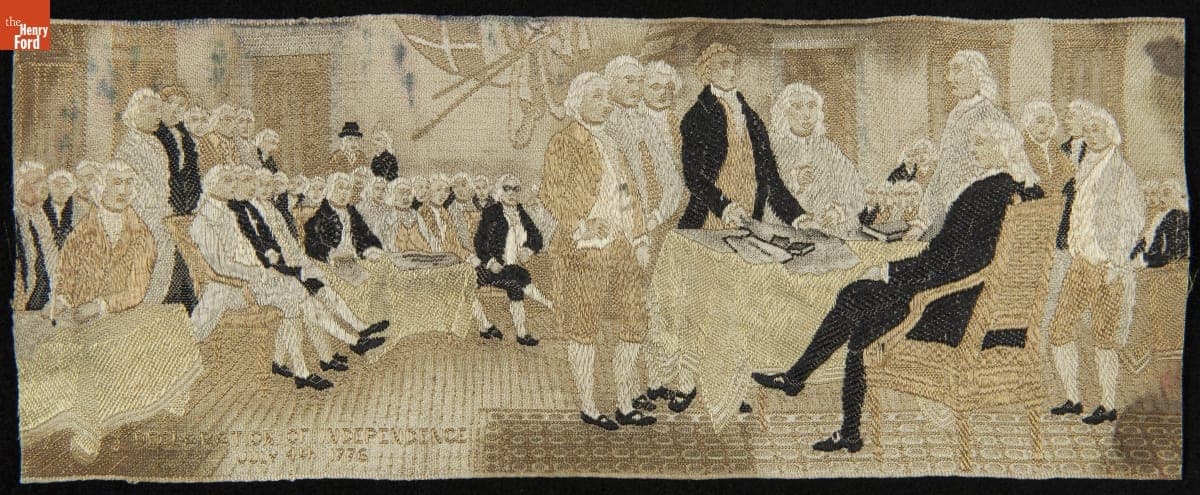 Silk Picture, "Signing of the Declaration of Independence," 1876