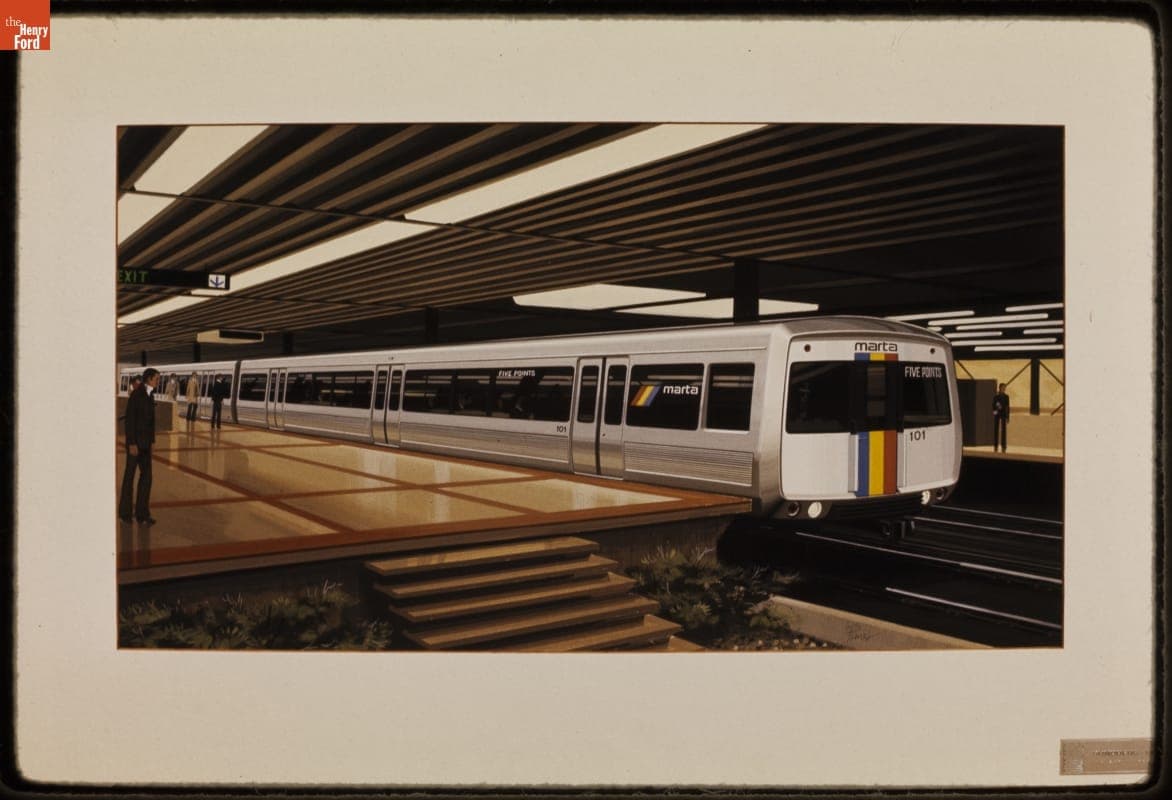 Rendering of Metropolitan Atlanta Rapid Transit Authority (MARTA) Railcar, 1975