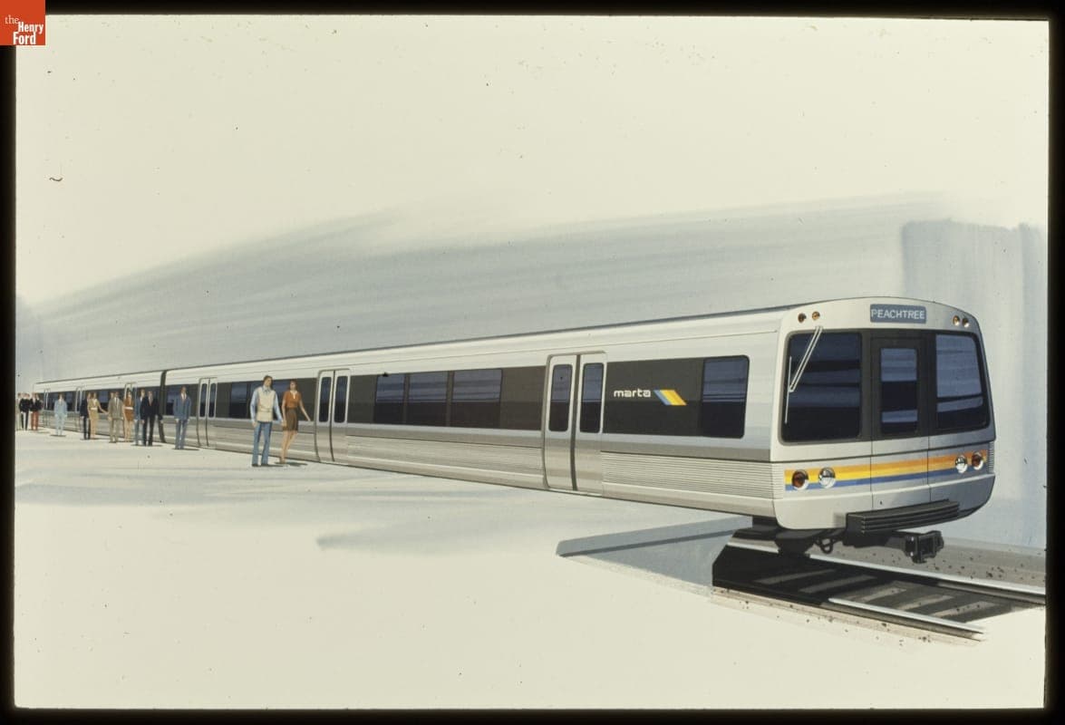 Rendering of Metropolitan Atlanta Rapid Transit Authority (MARTA) Railcar, circa 1974