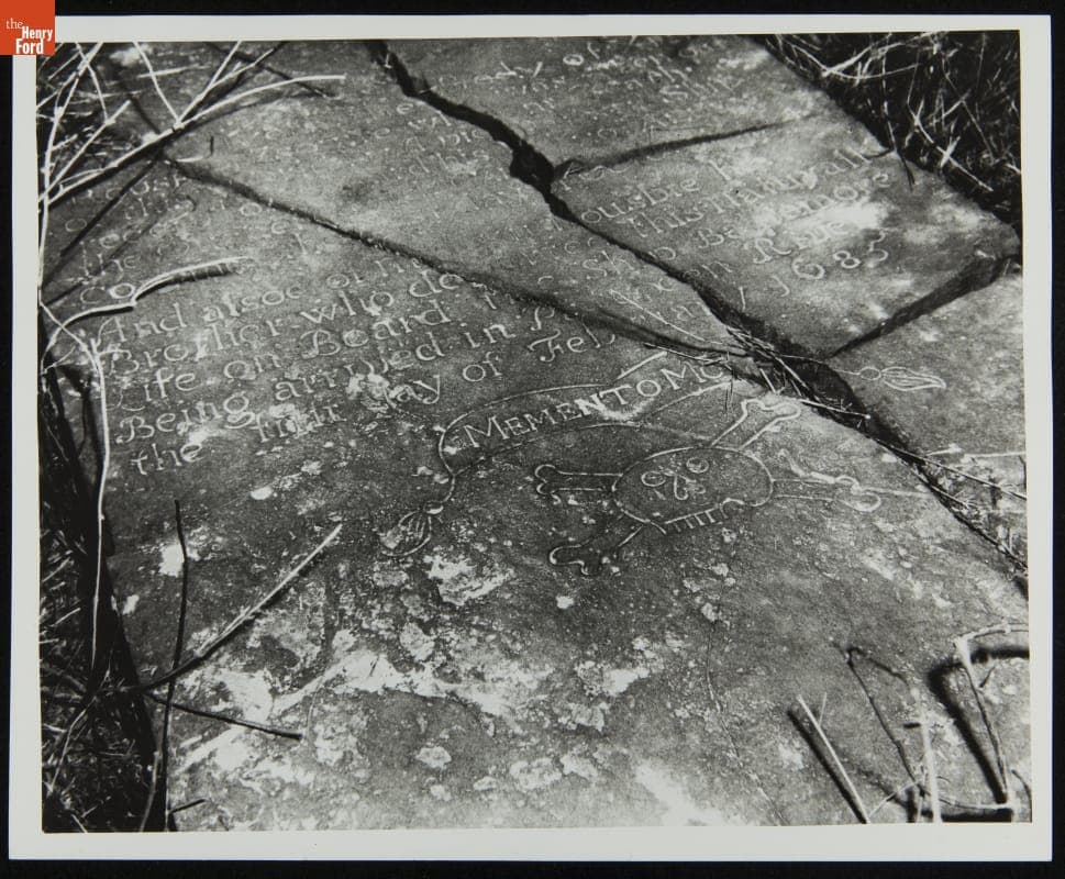 Tombstone Used to Mark the Grave of Christopher Rousby and John Rousby at the Original Site of Susquehanna House, 1942