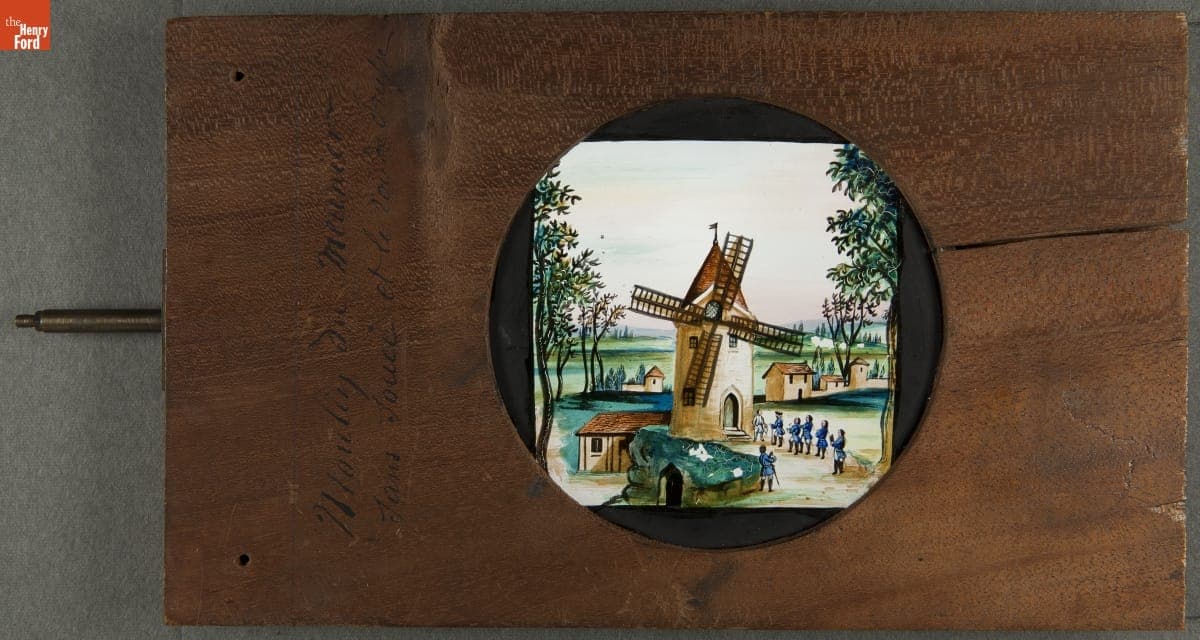Mechanical Lantern Slide, "The Miller of Sans Souci and the King of Prussia," 1860-1900