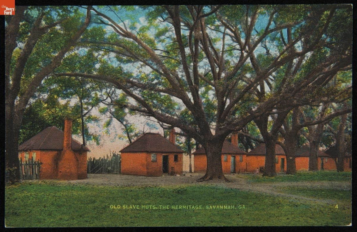 "Old Slave Huts, The Hermitage, Savannah, Ga."