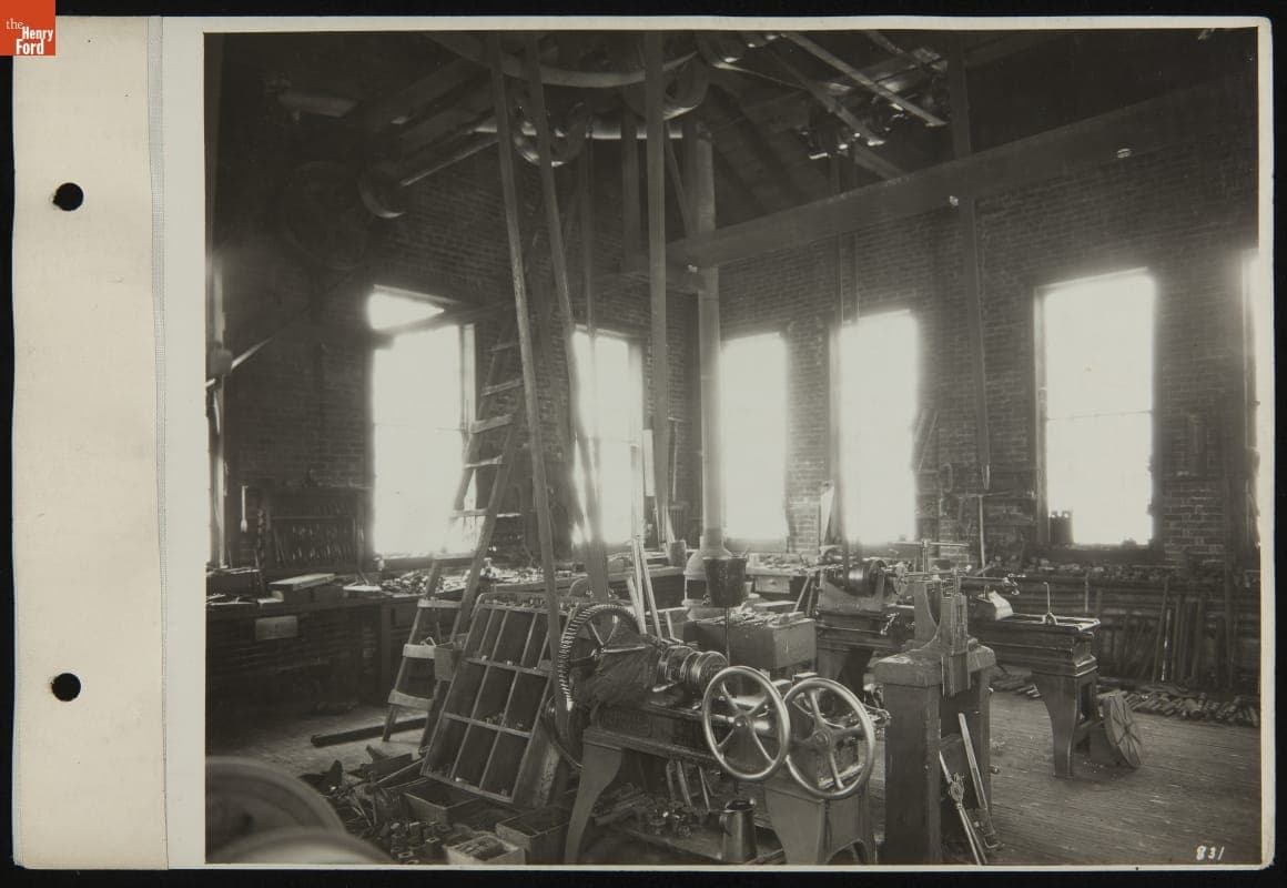 Interior of McDonald & Sons Machine Shop, Lapeer, Michigan, August 1929