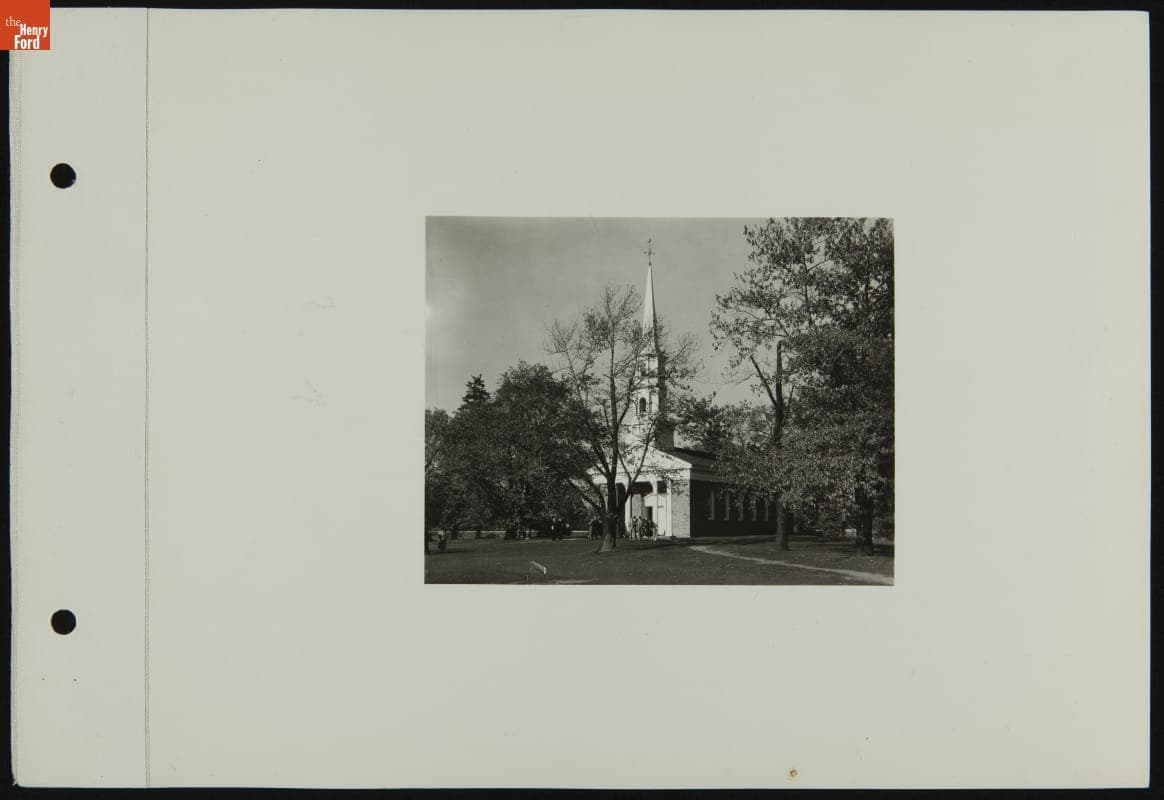 Martha-Mary Chapel the Day of Thomas Edison's Memorial Service, Greenfield Village, October 21, 1931