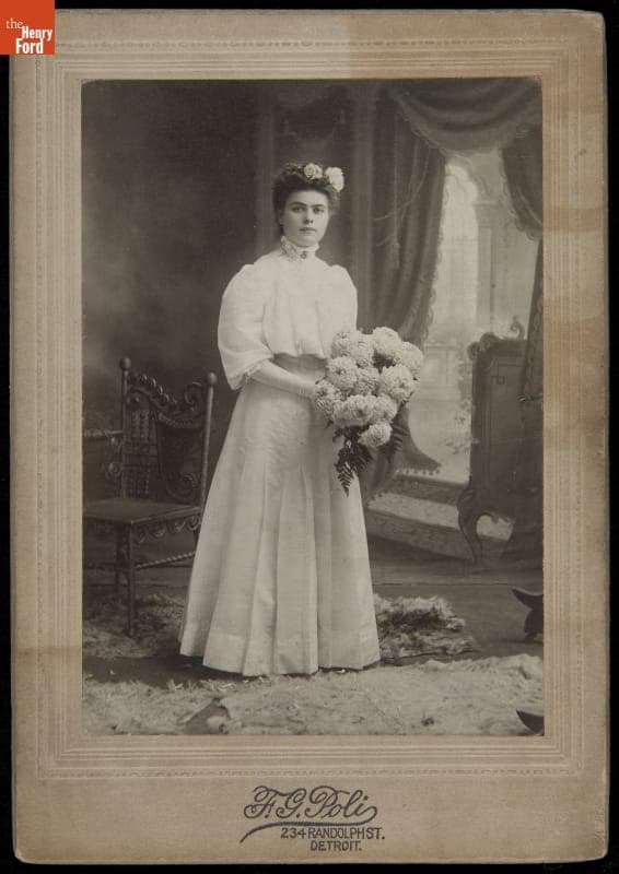 Wedding Portrait, Bride Holding Bouquet, 1897-1902