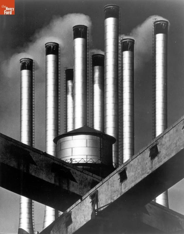 Power Plant Smokestacks at the Ford Rouge Plant, circa 1940
