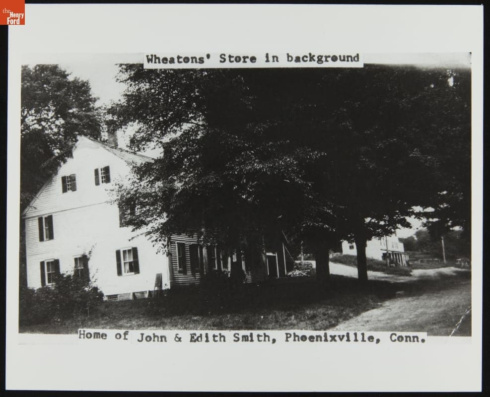 Home of John and Edith Smith, Wheaton's Store in Background, Phoenixville, Connecticut, circa 1920