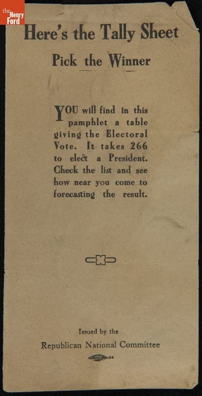 "Here's the Tally Sheet Pick the Winner," 1916 Presidential Election