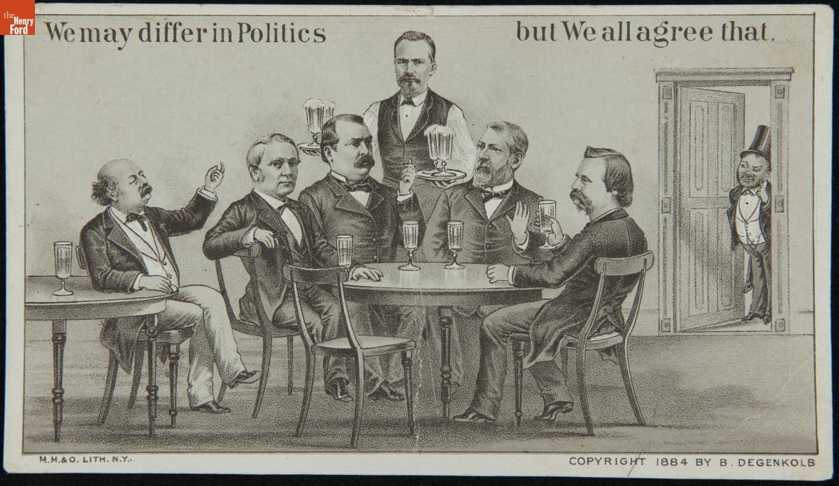 Political Campaign Card, "We May Differ in Politics but We All Agree That...," 1884