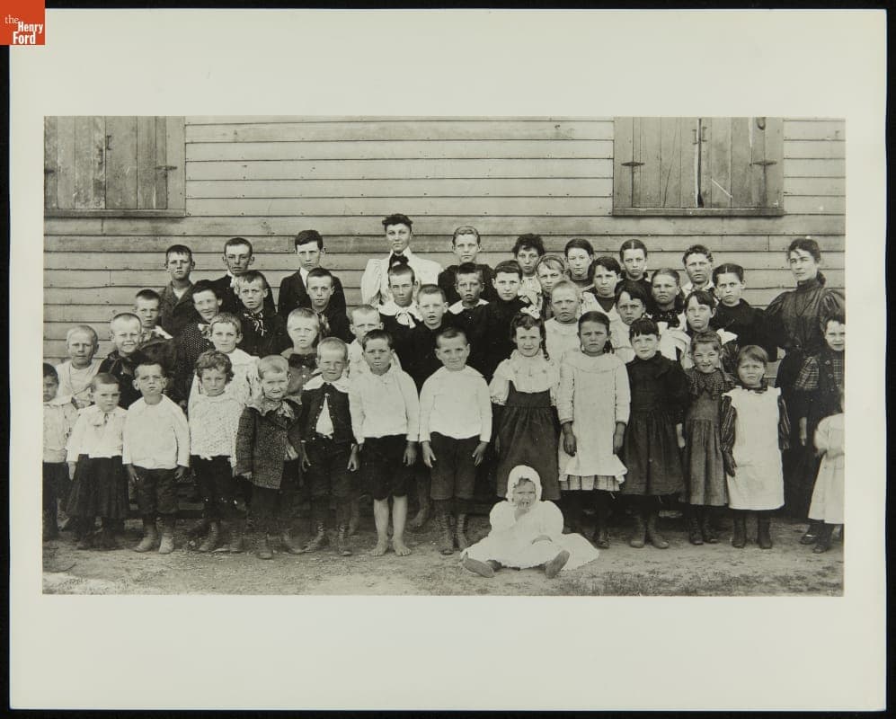 Students and Teachers outside a School, circa 1894